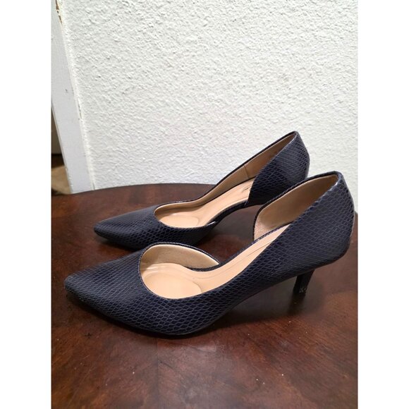 Abella True Comfort Women's Purple Snakeskin-Pattern Pointed-Toe D'Orsay Heels S - Picture 5 of 12